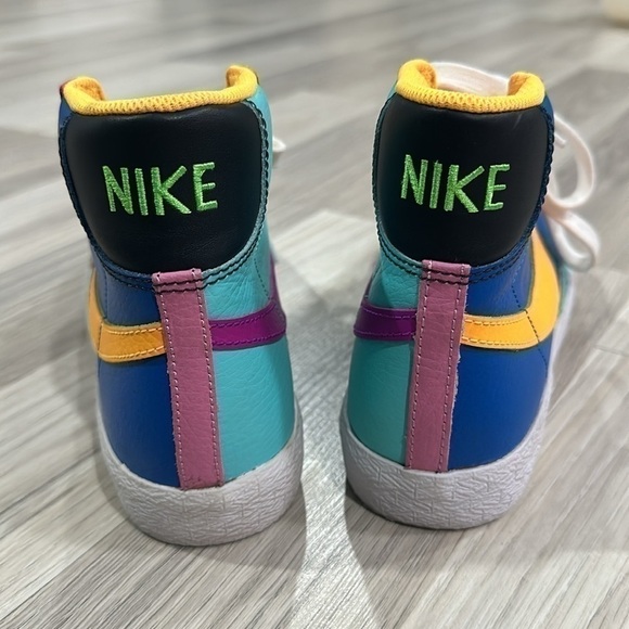 Nike Blazer Mid GS Aurora Purple Yellow Kid’s Size 4Y Multicolor - Picture 5 of 9